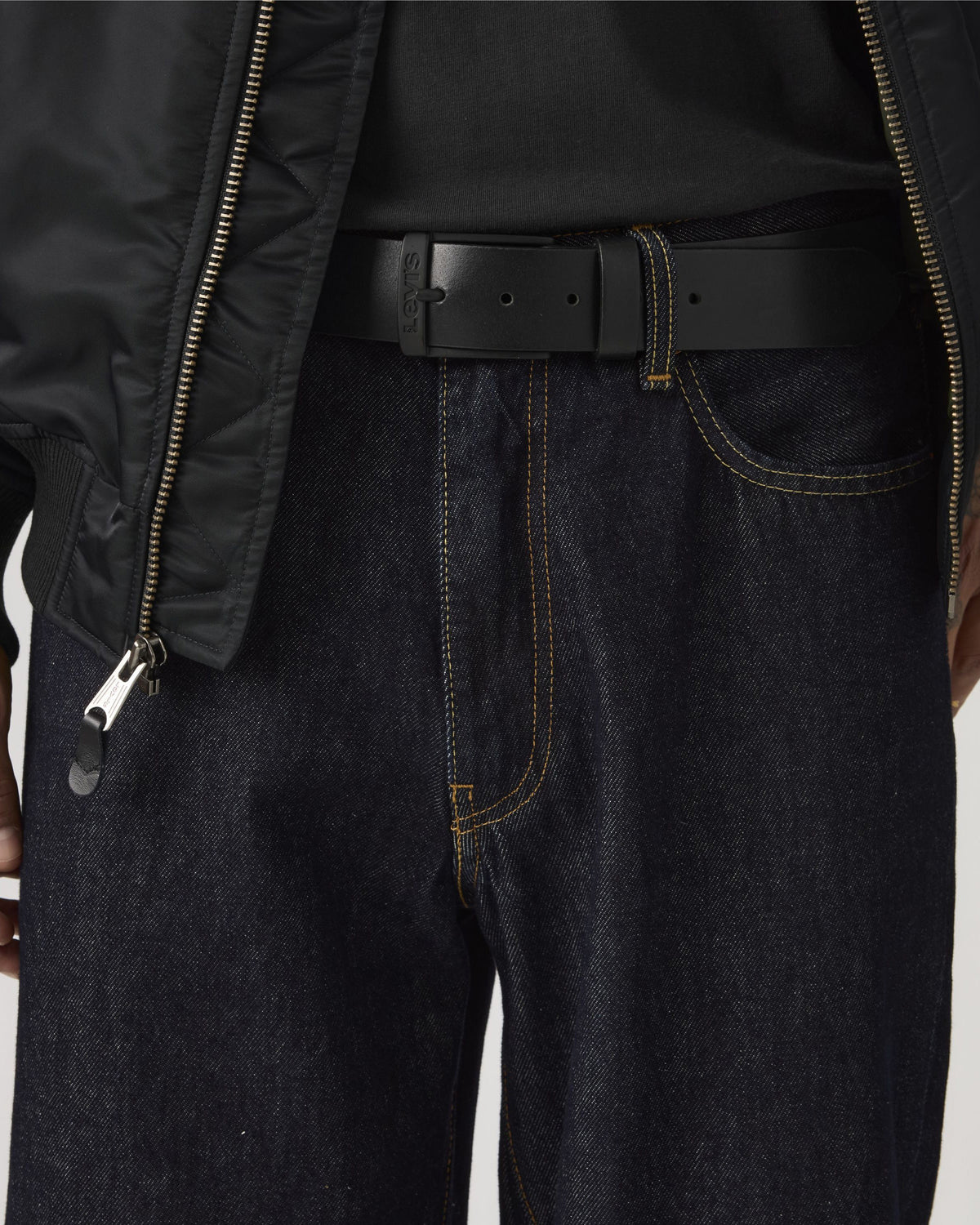 Levi's® New Duncan Leather Belt - Caviar