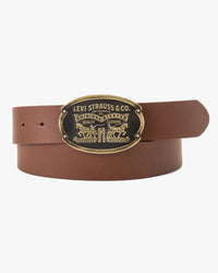Levi's® Billy Plaque Leather Belt - Toffee