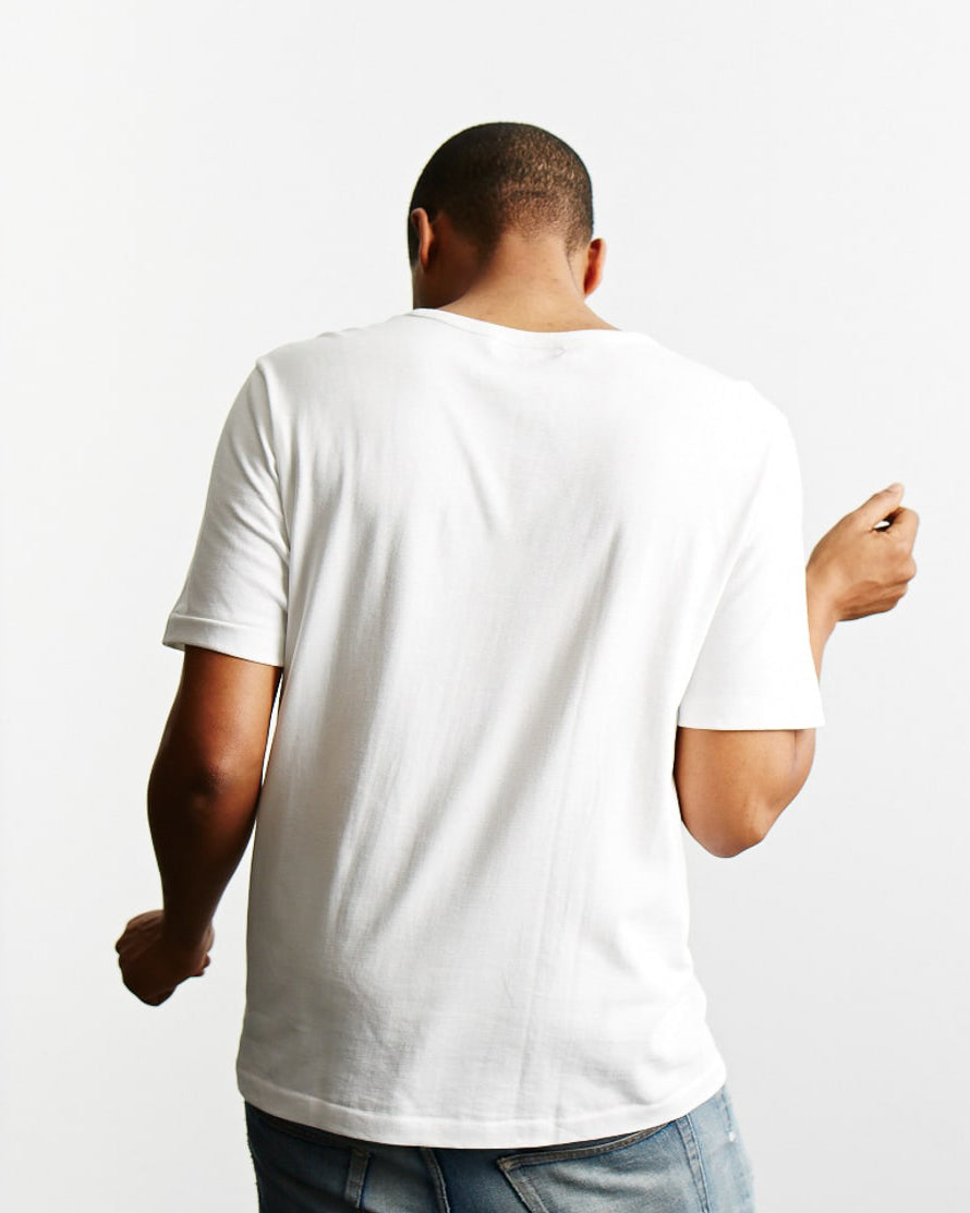 Merz b. Schwanen 215 7.2oz Classic Fit Loopwheeled Tee - White | Merz b. Schwanen T Shirts | JEANSTORE