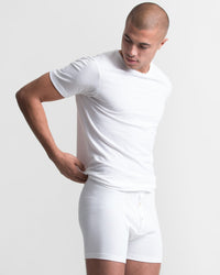 Merz b. Schwanen Good Originals 255 7.2oz Loopwheeled Button Fly Boxer - White | Merz b. Schwanen Underwear | JEANSTORE