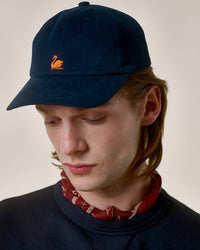 Merz b. Schwanen Good Basics CAP01 Swan Logo Cap - Night Blue | Merz b. Schwanen Hats | JEANSTORE