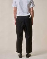 Merz b. Schwanen 1920s Cotton Twill Worker Chinos - Deep Black