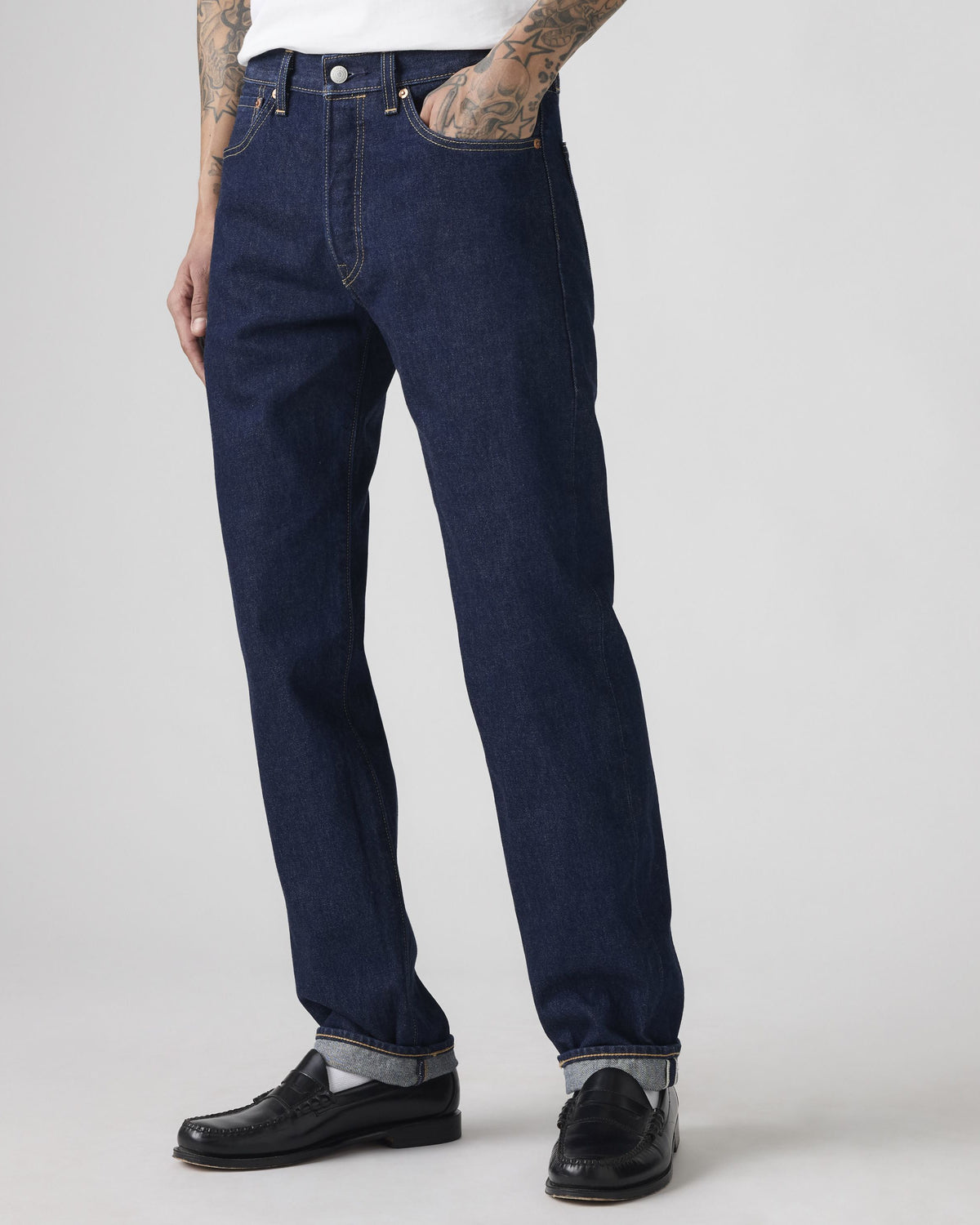 Levi's® 501 Original Regular Fit Selvedge Mens Jeans - New Selvedge Rinse | Levi's® Jeans | JEANSTORE