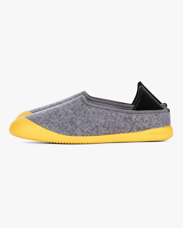 Mahabis Curve Classic Slippers - Light Grey / Skane Yellow