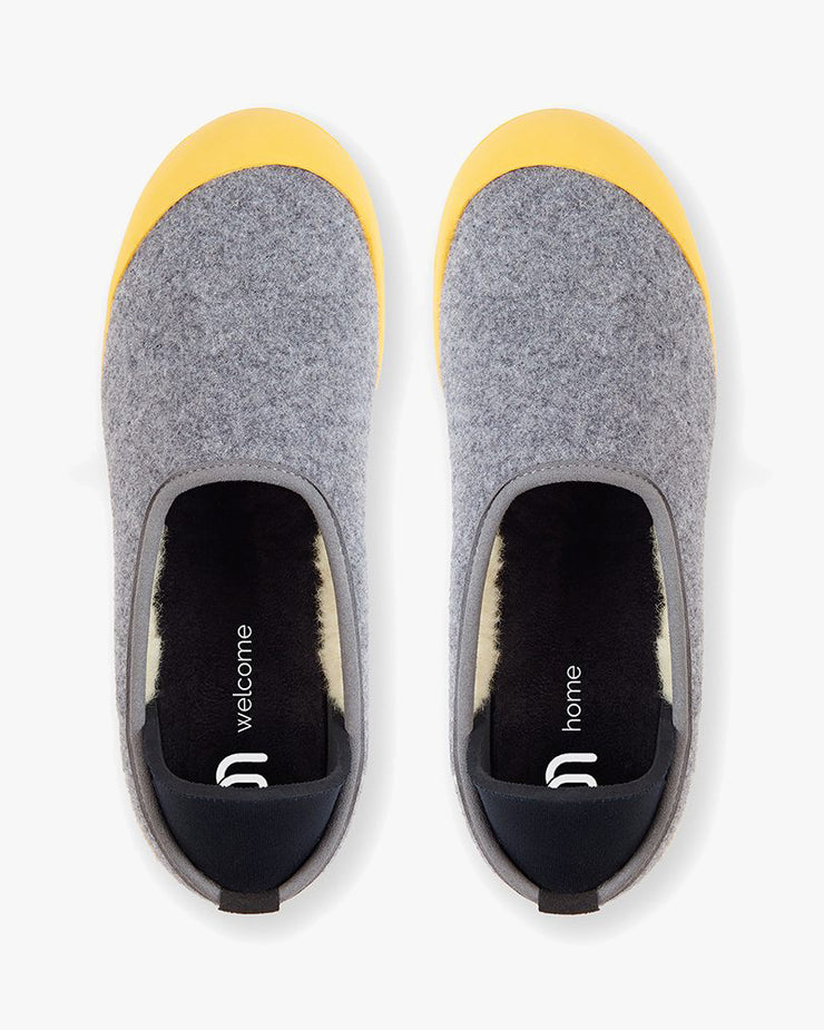 Mahabis Curve Classic Slippers - Light Grey / Skane Yellow