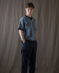 Jackman Dotsume Rib Tee - Wolf Grey / Black