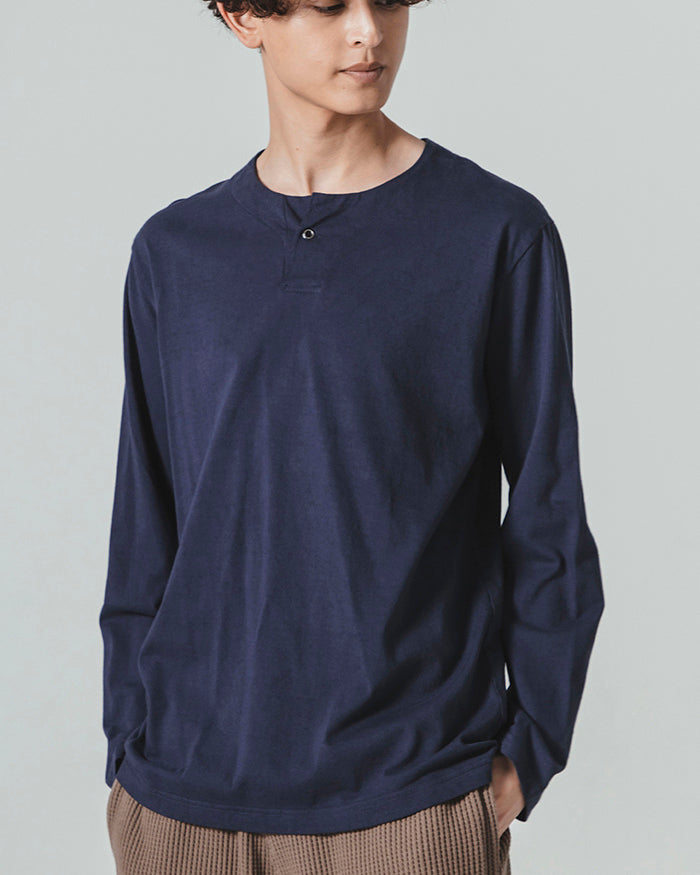 Jackman L/S Henley Neck Tee - Classic Navy