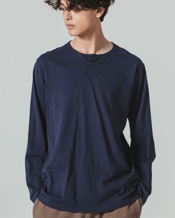 Jackman L/S Henley Neck Tee - Classic Navy