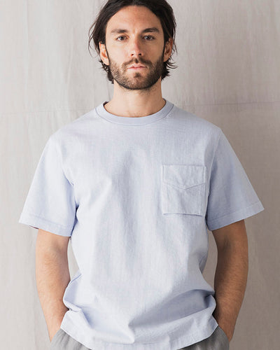 Jackman Dotsume Pocket Tee - Ice Blue
