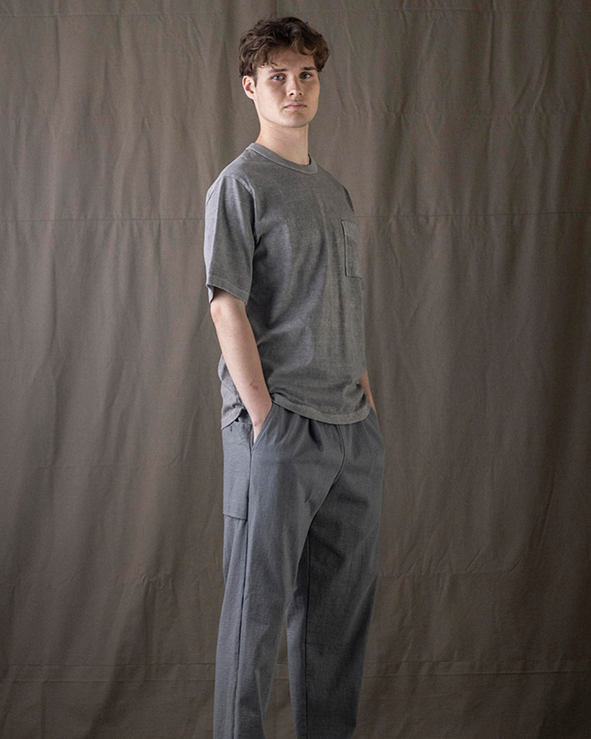 Jackman Pigment Dyed Pocket Tee - Faded Medium Grey