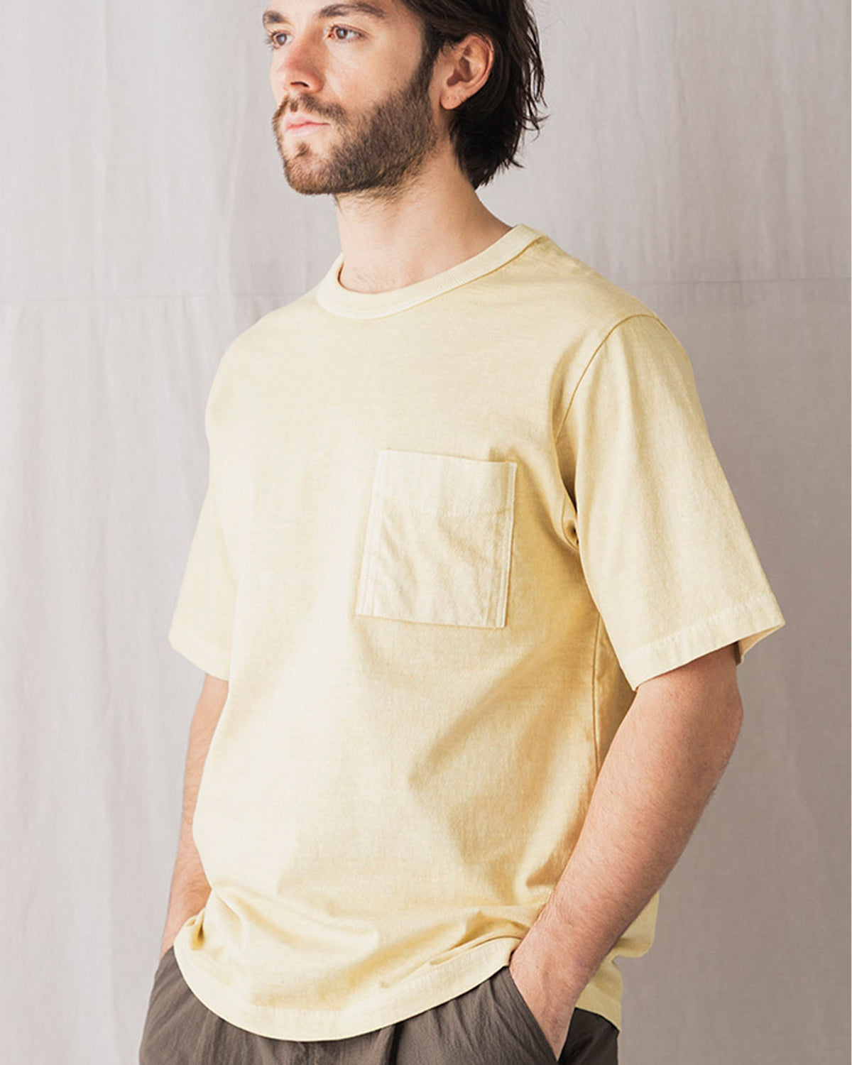 Jackman Pigment Dyed Pocket Tee - Faded Butter
