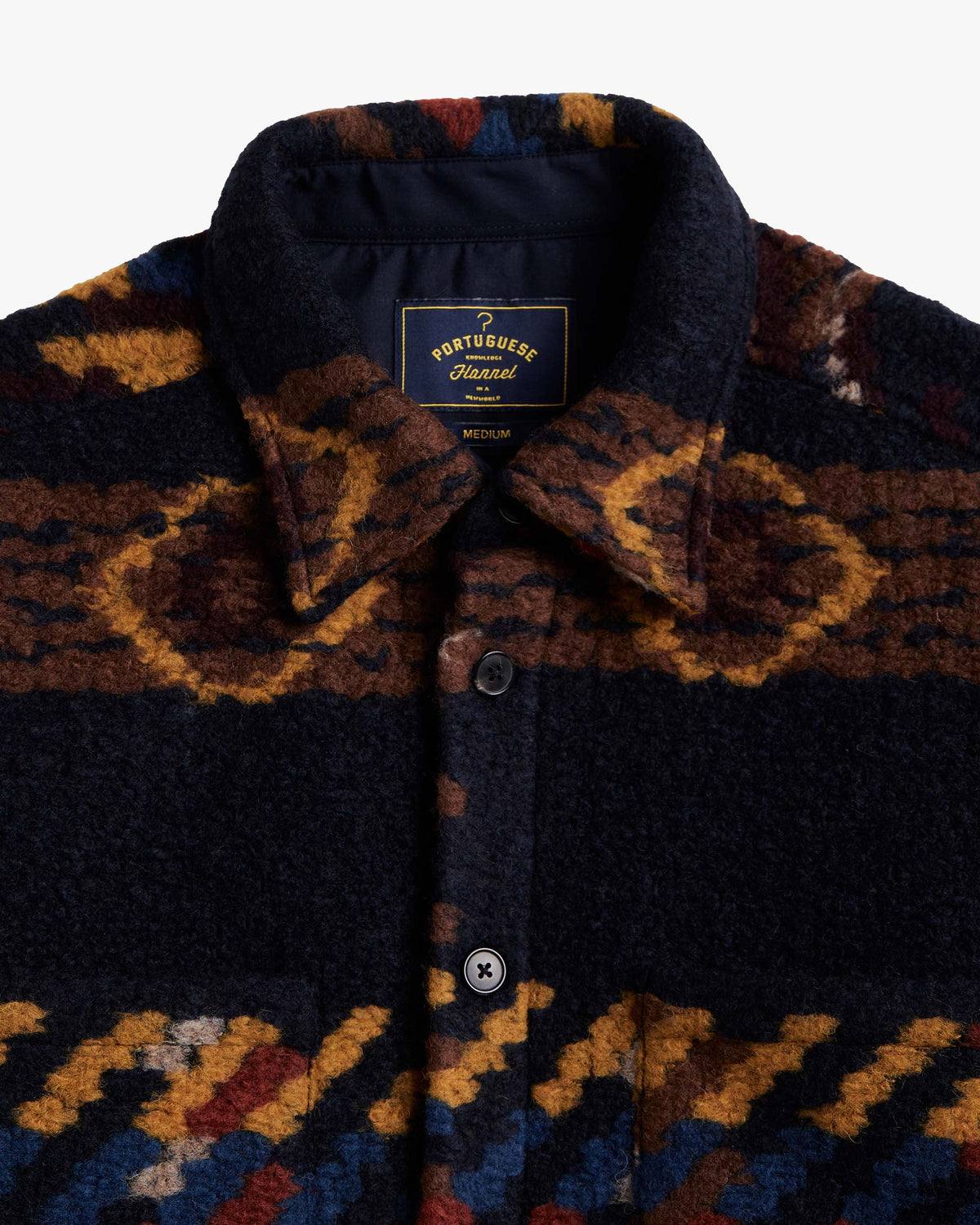 Portuguese Flannel Mia Wool Overshirt - Navy