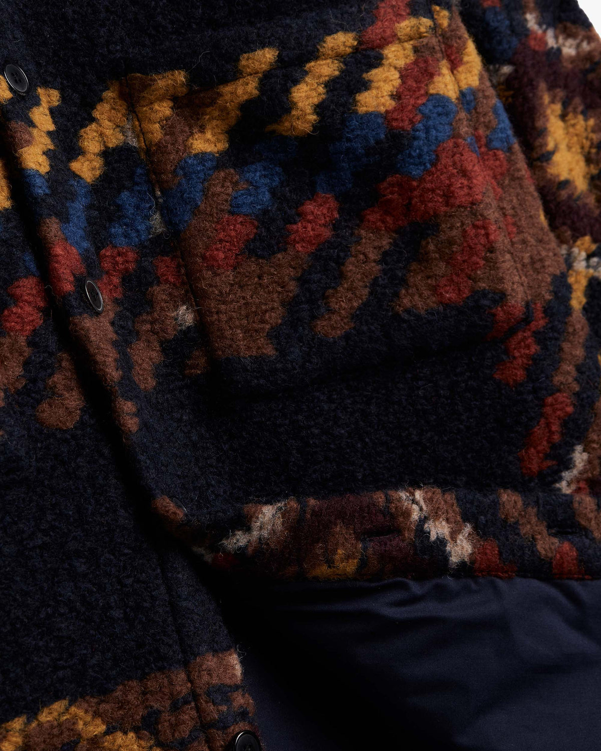 Portuguese Flannel Mia Wool Overshirt - Navy