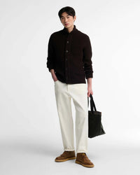 Barbour Heritage Mordale Half Button Jumper - Dark Brown | Barbour Sweaters & Knitwear | Jeanstore