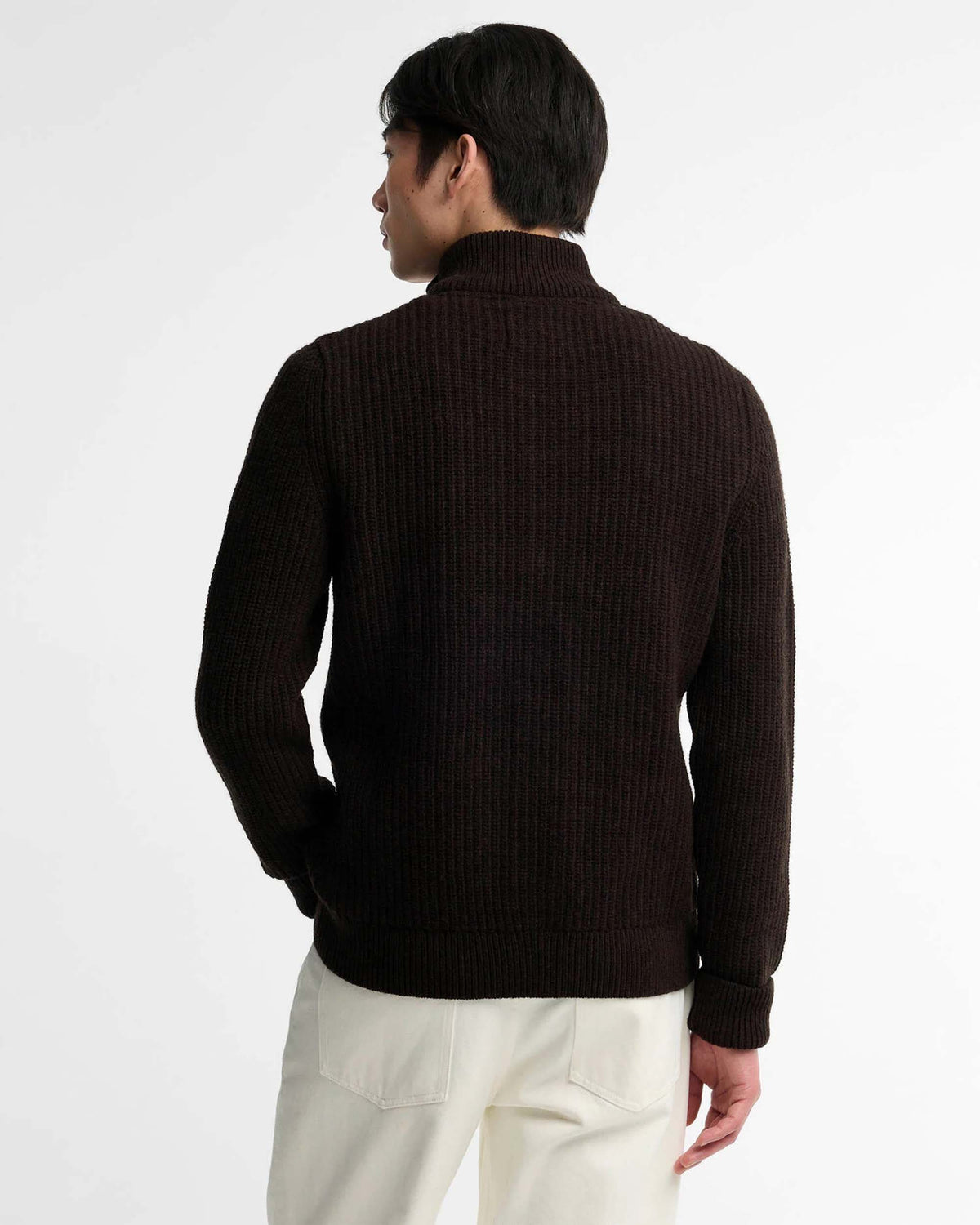Barbour Heritage Mordale Half Button Jumper - Dark Brown | Barbour Sweaters & Knitwear | Jeanstore