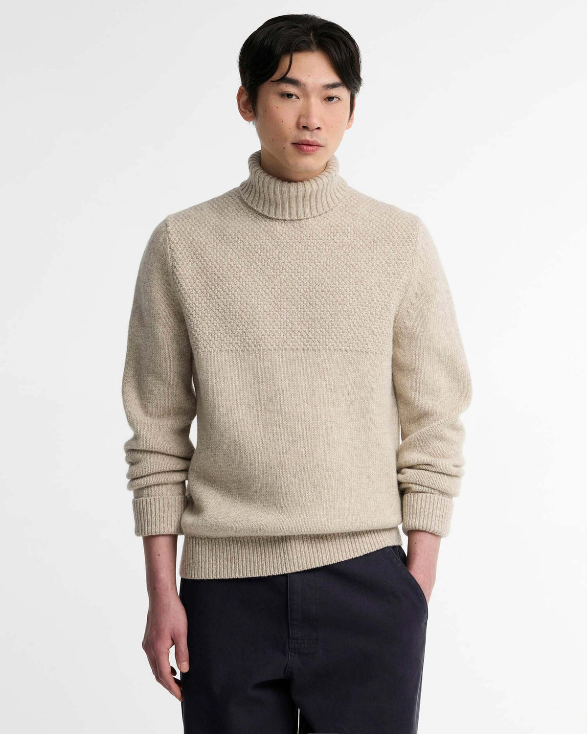 Barbour Heritage Northcliffe Submariner Jumper - Fog | Barbour Sweaters & Knitwear | Jeanstore