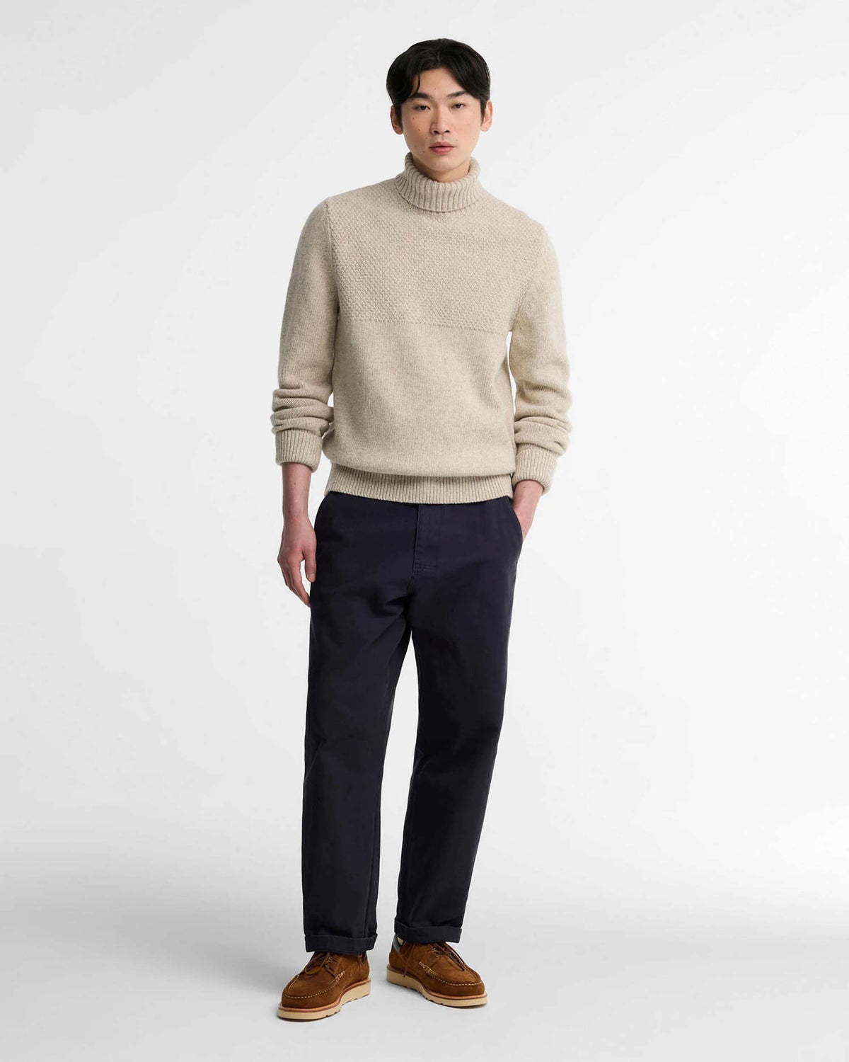 Barbour Heritage Northcliffe Submariner Jumper - Fog | Barbour Sweaters & Knitwear | Jeanstore