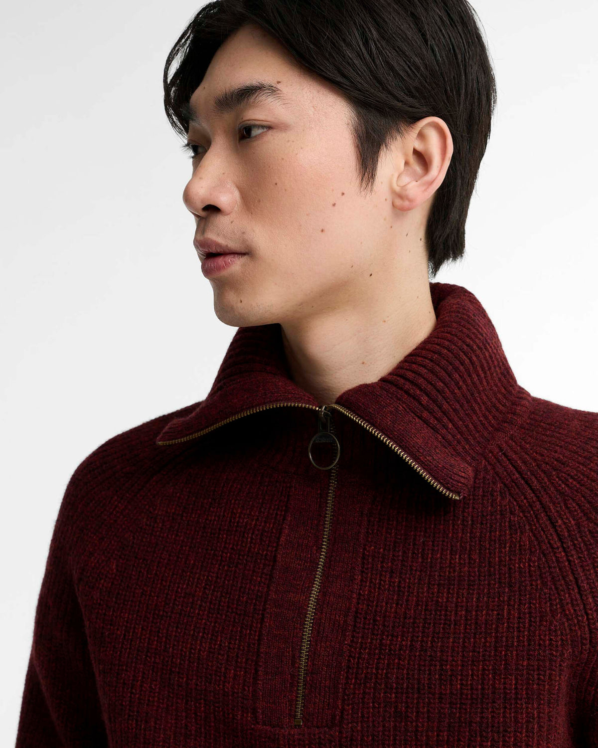 Barbour Heritage Riggbay Half Zip Jumper - Chestnut | Barbour Sweaters & Knitwear | Jeanstore