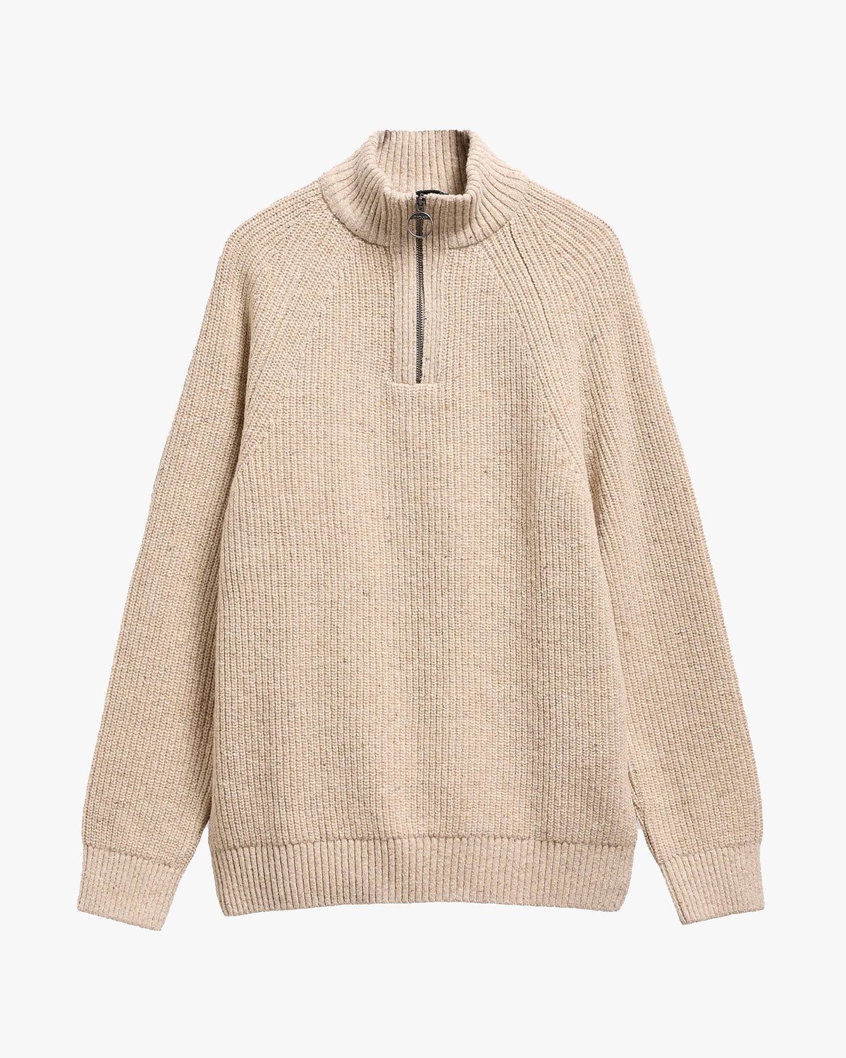 Barbour Heritage Essentials Fleck Wool Half Zip Jumper - Pearl