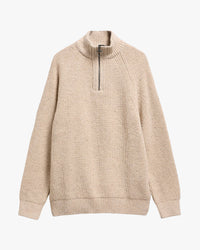 Barbour Heritage Essentials Fleck Wool Half Zip Jumper - Pearl