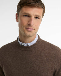 Barbour Heritage Pure Cashmere Crew Neck Jumper - Major Brown