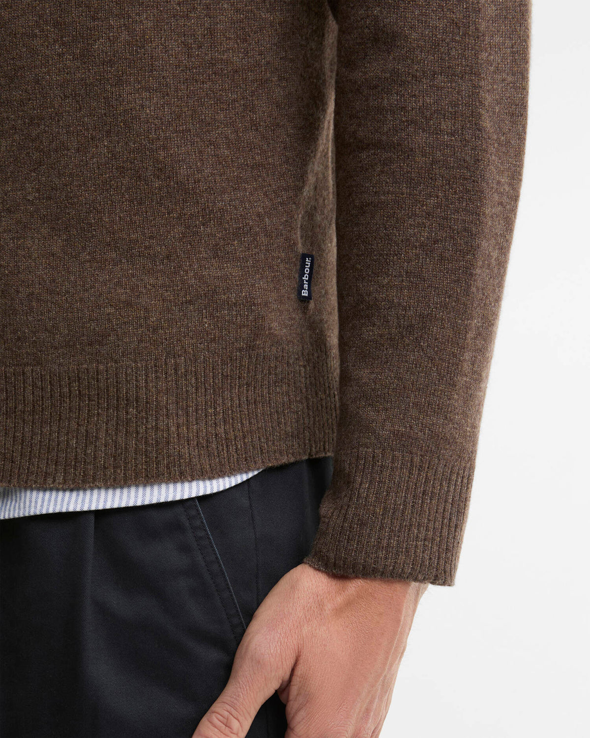 Barbour Heritage Pure Cashmere Crew Neck Jumper - Major Brown