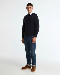 Barbour Heritage Pure Cashmere Crew Neck Jumper - Navy