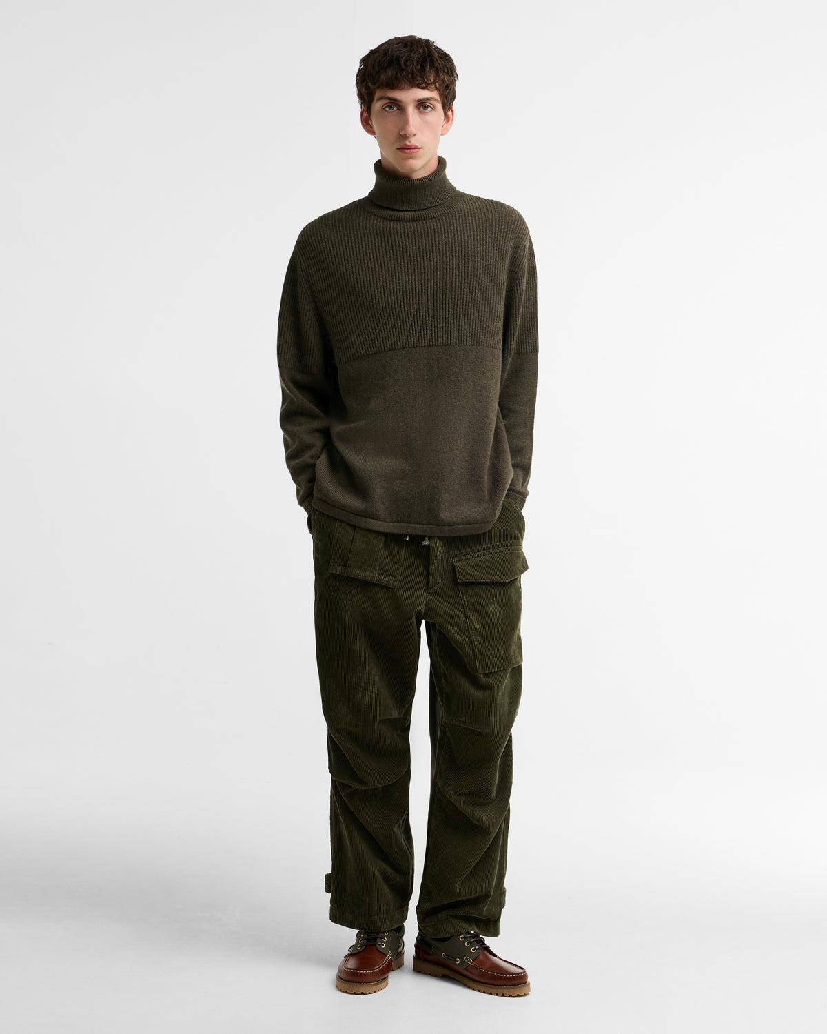 Barbour x Norbit Funnel Neck Jumper - Olive