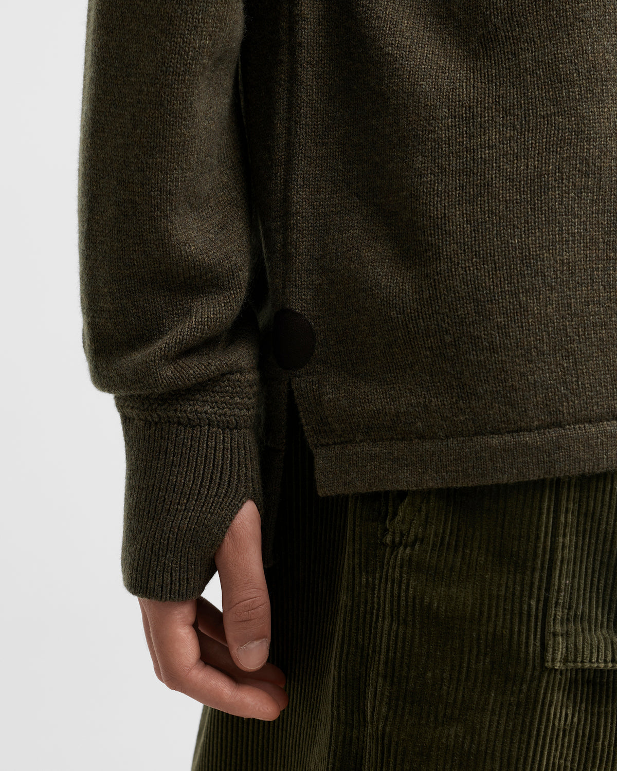 Barbour x Norbit Funnel Neck Jumper - Olive
