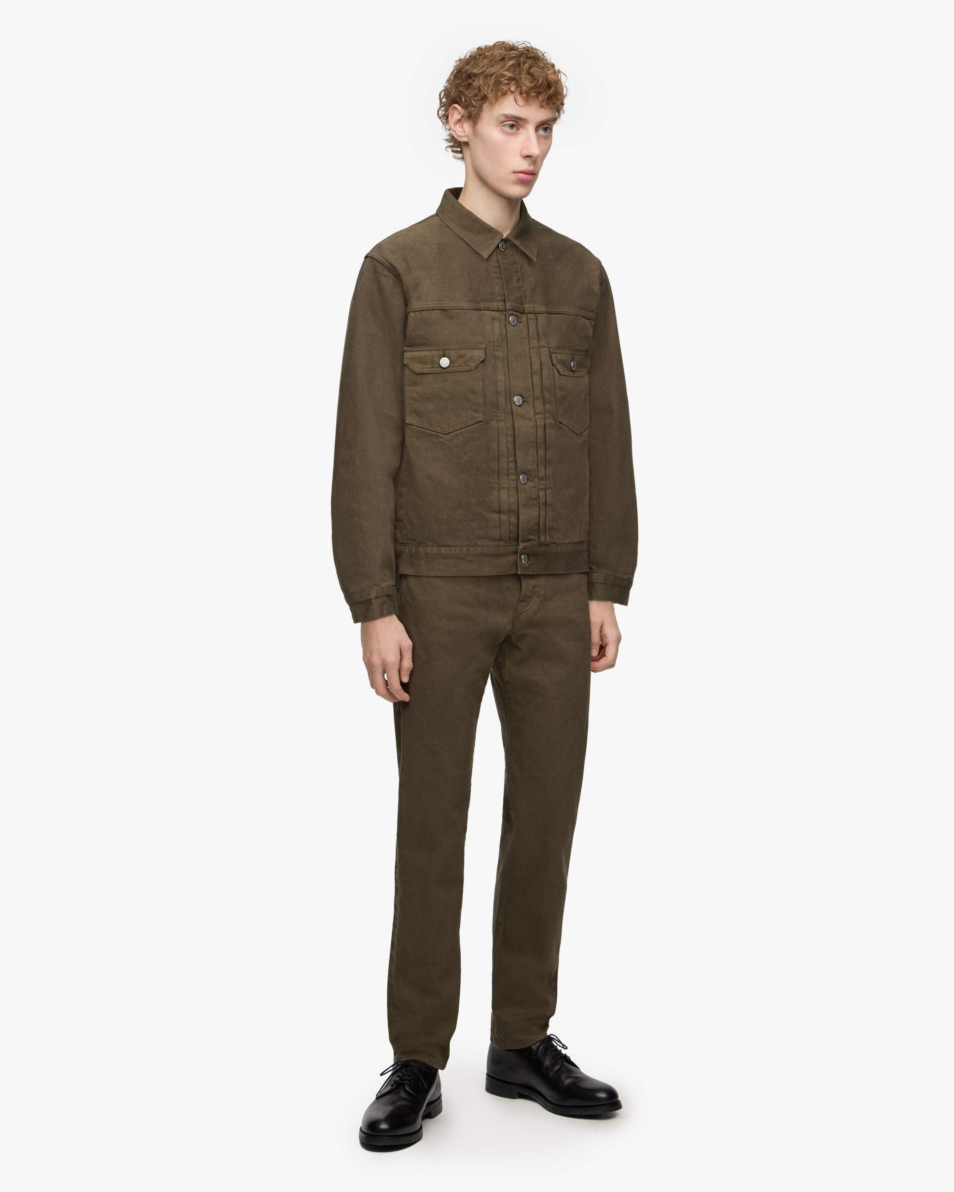 MOMOTARO JEANS MMGJ6004 #002 Moss-Dyed Selvedge Denim Jacket - Khaki