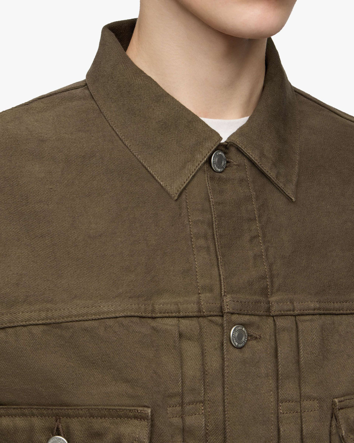 MOMOTARO JEANS MMGJ6004 #002 Moss-Dyed Selvedge Denim Jacket - Khaki