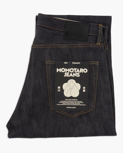 Momotaro Jeans #100 Cotton Silk Straight Fit Mens Jeans - 15oz Zimbabwe Cotton & Silk Selvedge Denim / Zipper
