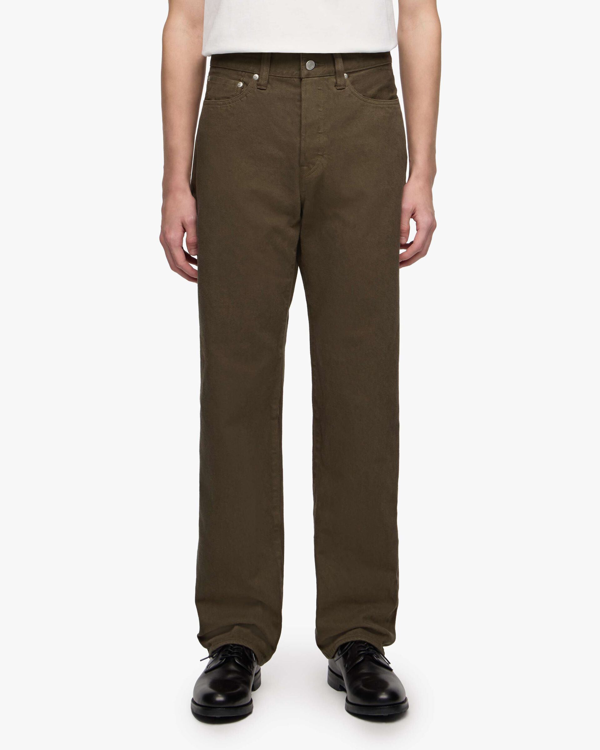 MOMOTARO JEANS MMJZ6403 #100 Straight Fit Mens Moss-Dyed Selvedge Jeans - Khaki | MOMOTARO JEANS Jeans | JEANSTORE
