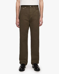 MOMOTARO JEANS MMJZ6403 #100 Straight Fit Mens Moss-Dyed Selvedge Jeans - Khaki | MOMOTARO JEANS Jeans | JEANSTORE