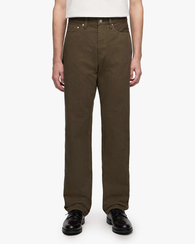 MOMOTARO JEANS MMJZ6403 #100 Straight Fit Mens Moss-Dyed Selvedge Jeans - Khaki | MOMOTARO JEANS Jeans | JEANSTORE