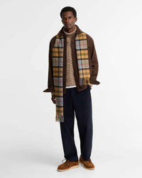 Barbour Heritage Hatfield Oversized Houndstooth Overshirt - Chestnut | Barbour Shirts | Jeanstore