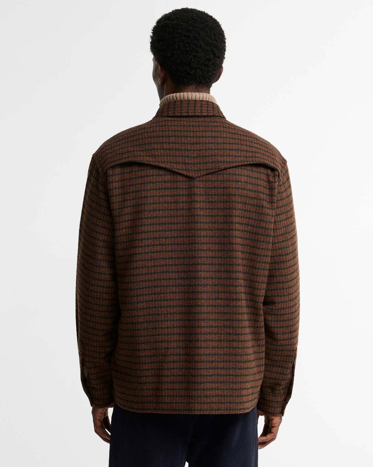 Barbour Heritage Hatfield Oversized Houndstooth Overshirt - Chestnut | Barbour Shirts | Jeanstore