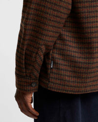 Barbour Heritage Hatfield Oversized Houndstooth Overshirt - Chestnut | Barbour Shirts | Jeanstore