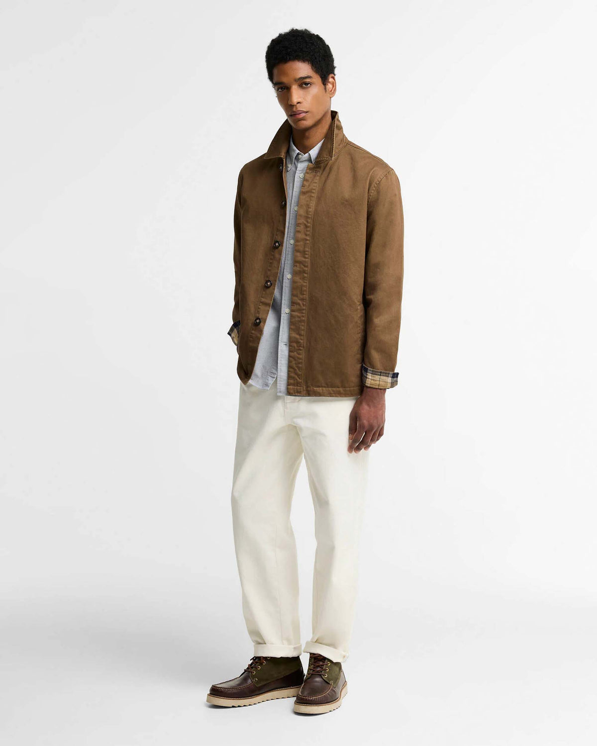 Barbour Heritage Yorklane Twill Overshirt - Dark Sand | Barbour Jackets & Coats | Jeanstore