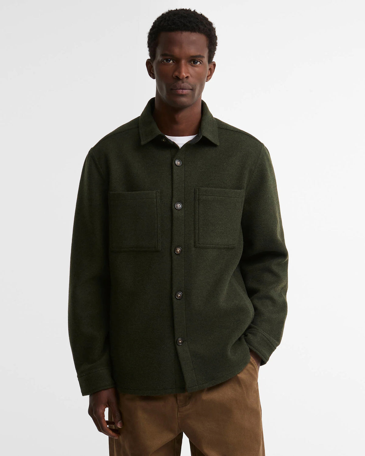 Barbour Heritage Marltown Tailored Wool Blend Overshirt - Sage
