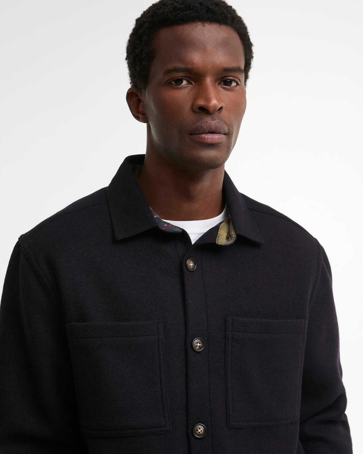 Barbour Heritage Marltown Tailored Wool Blend Overshirt - Dark Navy