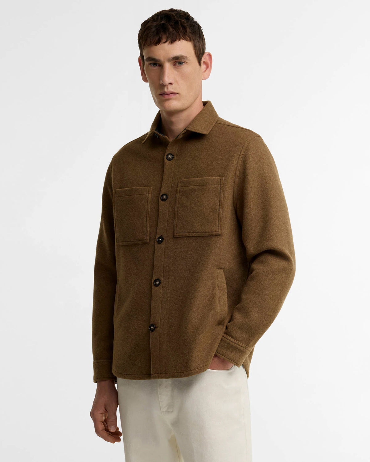 Barbour Heritage Marltown Tailored Wool Blend Overshirt - Sandstone