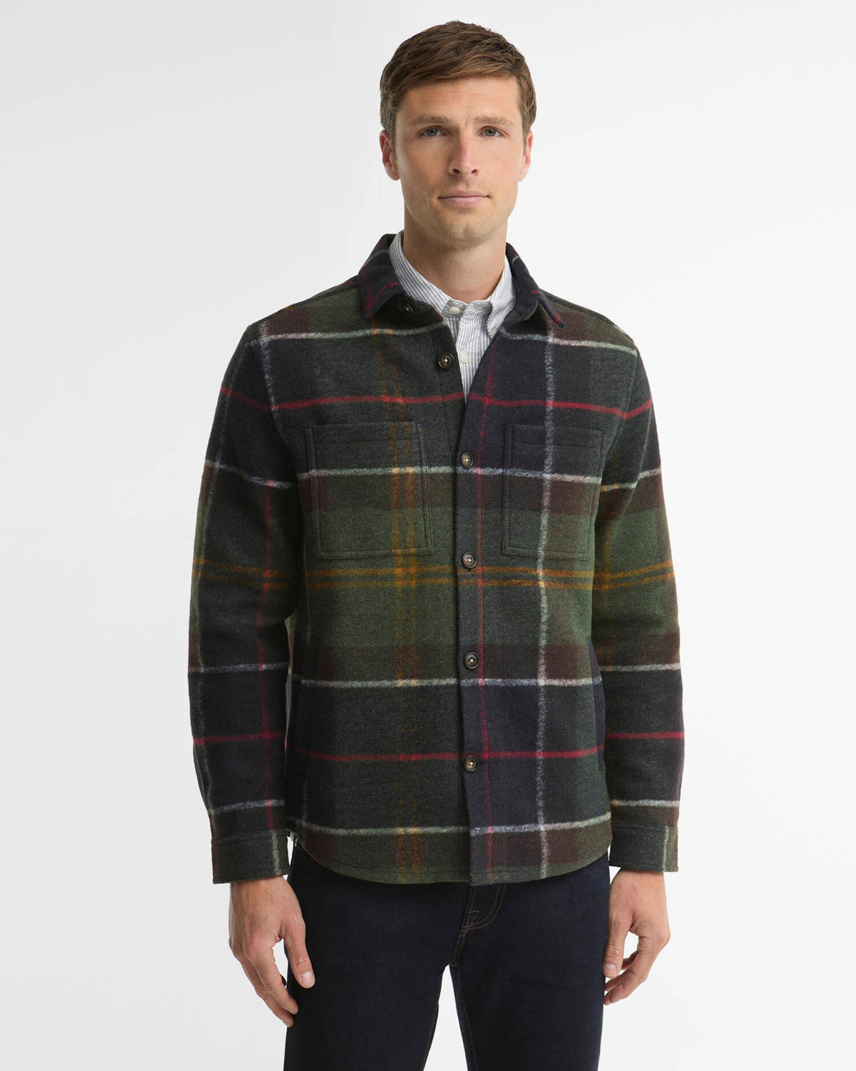 Barbour Heritage Woodlane Brushed Check Overshirt - Shadow Classic Tartan