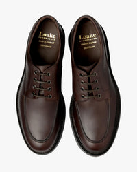 Loake 1880 Classic Mowbury Butt-Seam Apron Derby Shoes - Dark Brown Waxy