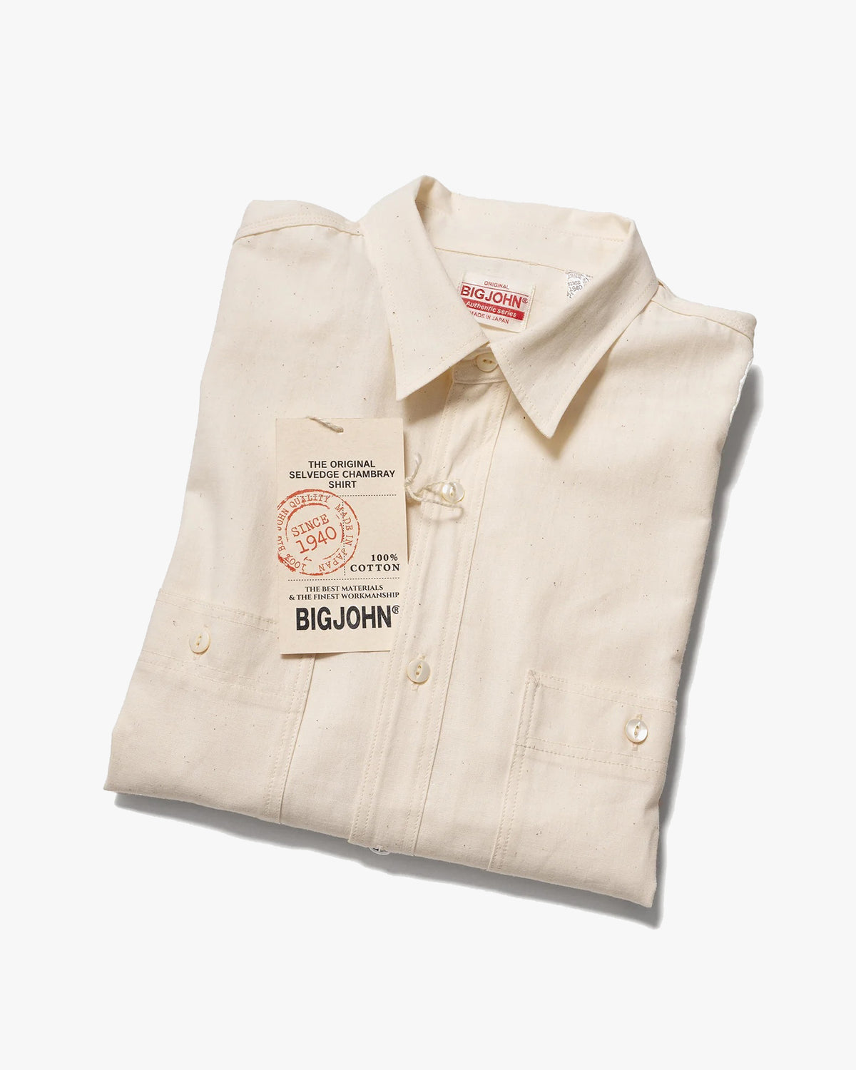Big John MS003R Chambray Shirt - Natural | Big John Shirts | JEANSTORE