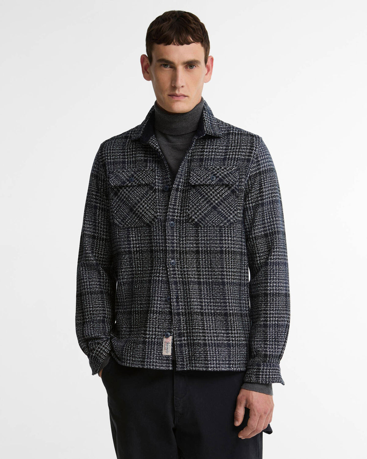 Barbour Heritage Millom Relaxed Houndstooth Shirt - Grey Marl