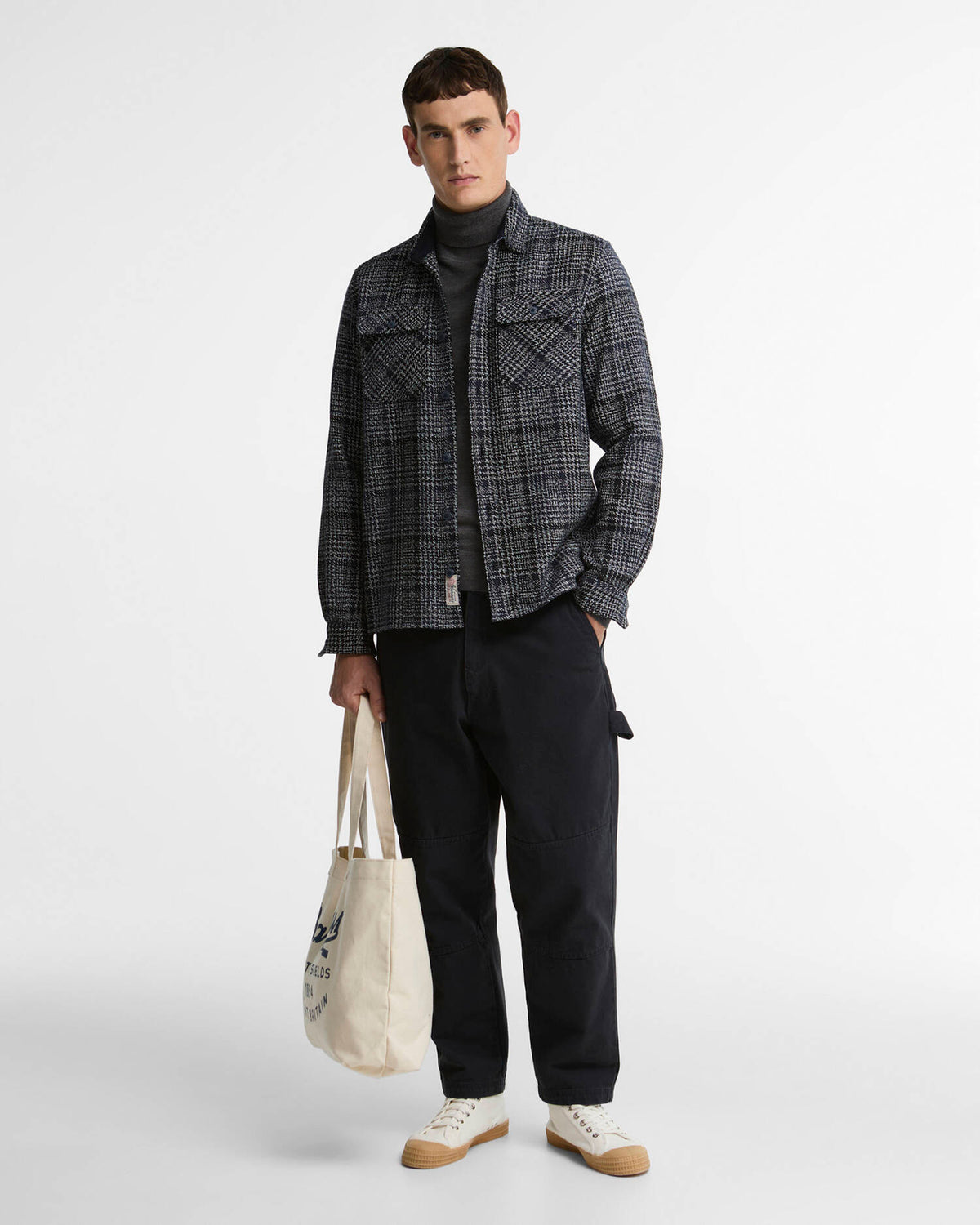 Barbour Heritage Millom Relaxed Houndstooth Shirt - Grey Marl