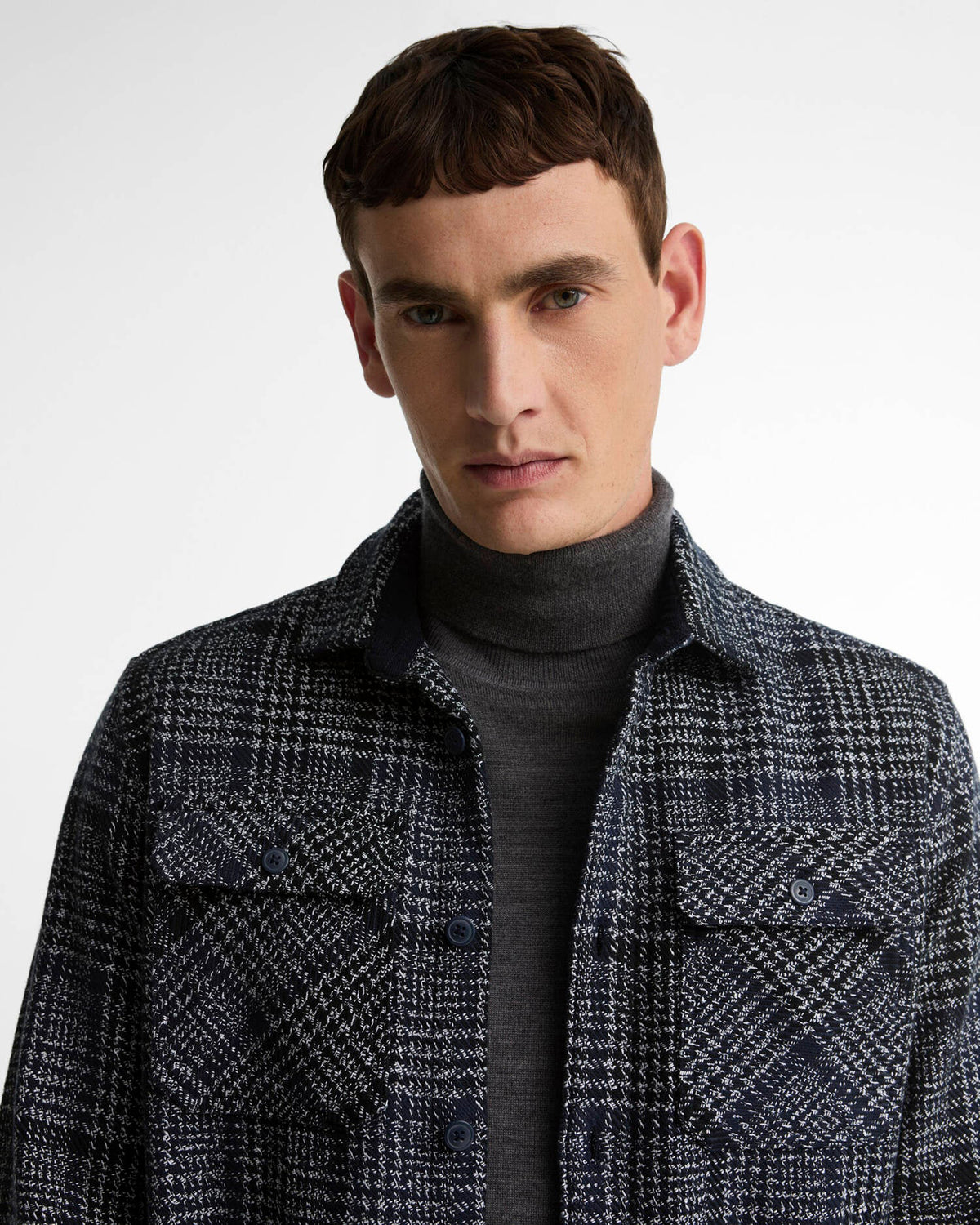 Barbour Heritage Millom Relaxed Houndstooth Shirt - Grey Marl