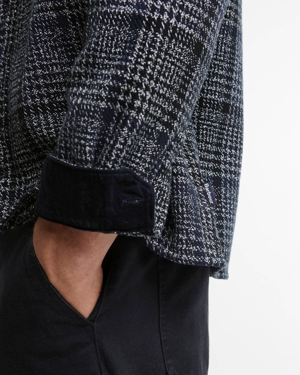 Barbour Heritage Millom Relaxed Houndstooth Shirt - Grey Marl