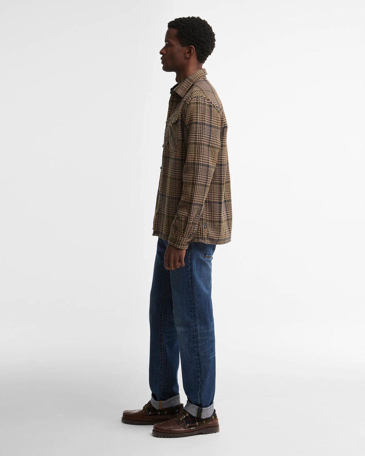 Barbour Heritage Millom Relaxed Houndstooth Shirt - Olive